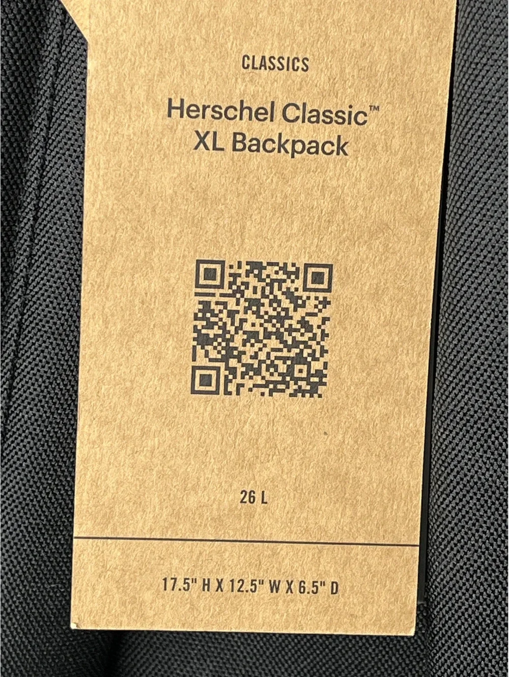 NWT Herschel Light Taupe/Classic Backpack Size XL
